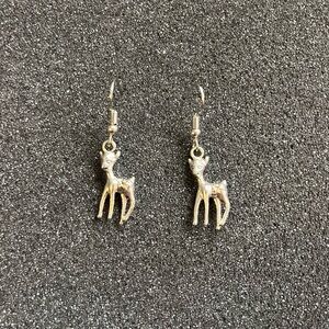 Silver deer earrings